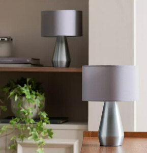 Habitat Maya Pair of Touch Table Lamps - Grey - Ex-Display Boxed