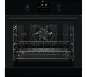 AEG 6000 Series SurroundCook Electric Single Oven, Black, Ex-Display