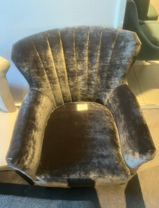 New Ex-Display, Bespoke Made, Grey Velvet Armchair