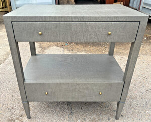 Made Goods Faux Raffia Seal Finish Nightstand - Ex-Display