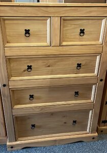 Corona 3 + 2 Drawer Chest Ex-Display Pine 5 Drawers