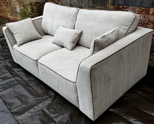 Ex-Display DFS Three Seater Fabric Sofa in Ecru