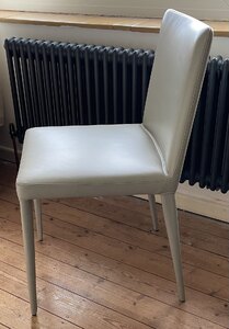 Frag Bella Italian Light Grey Leather Dining Chair Without Arms - Ex-Display