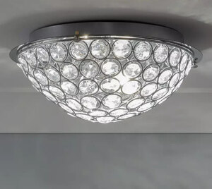 Amelia Glass Flush to Ceiling Light - Chrome - Ex-Display