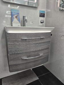 Ex-Display Pelipal Casca Premium 1 Tap Hole Basin and 2 Drawer Unit Wall Hung with LED Light