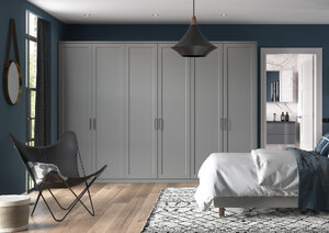 Dust Grey Shaker Fitted Wardrobes, Made to Measure, Blum Hinges