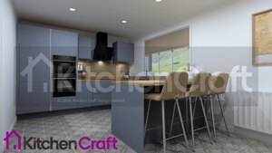 Hacker Handleless Scala Kitchen Units, Baltic Blue