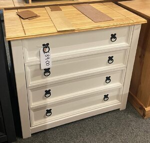 Corona White Small 4 Drawer Pine Chest (Ex-Display)