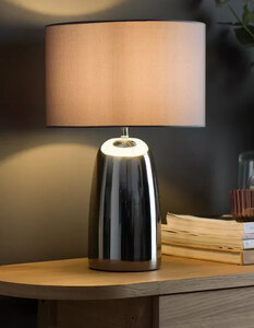 Habitat Largo Touch Table Lamp - Grey & Chrome - New Ex-Display Boxed