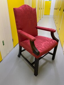 George Smith Gainsborough Carver Chair Unbuttoned Red Damask Ex-Display