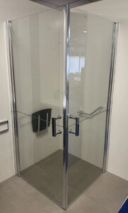 Ex-Display AKW Wheelchair Access Shower Enclosure 90x90cm with Seat and Grab Bar