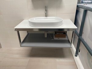 Ex-Display - Catalano 100cm Horizon Vanity Unit, Satin White, Inox