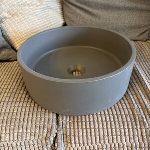 HiB Entero 36cm Tabletop Basin, Grey Concrete, Round Ex-Display