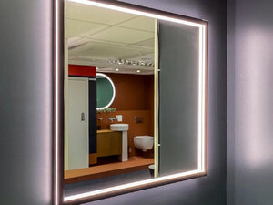 Ex-Display Ideal Standard Conca Square Black LED Mirror