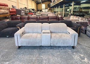 Ex-Display Paramount Light Grey Fabric Electric Recliner 2.5 Seater Sofa