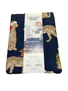 Chelsea Peers Single Navy Christmas Leopard Reversible Duvet Set - Ex-Displayed