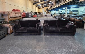 Ex-Display Strata Dark Brown Fabric 3+2 Seater Sofas