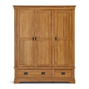 Oak Furnitureland French Farmhouse Triple Wardrobe - Rustic Solid Oak Ex-Display