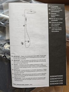 Swirl Gallen Thermostatic Mixer Bar & Overhead Rain Shower Ex-Display / Spares