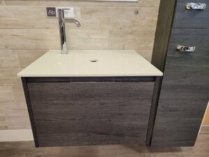 Ambiance Bain Ex-Display Bathroom Vanity Unit with Tall Cupboard, Ebony