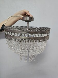 John Lewis Lucia Crystal Semi Flush Chandelier Ceiling Light, Clear Ex-Display