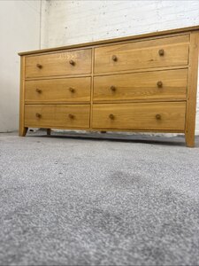 Ex-Display Oak Double Chest of Drawers, 6 Drawers, RRP £799