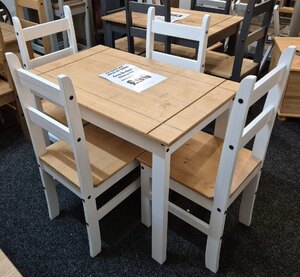 Corona White Budget Pine Dining Set (Ex-Display)