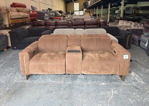 Ex-Display Paramount Nubuc Grey Fabric Electric Recliner 2.5 Seater Sofa
