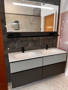 Burgbad Fiumo 1420 Double Vanity Unit and Mirror - Ex-Display