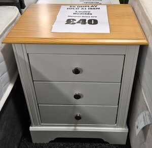 Louise 3 Drawer Bedside Table (Ex-Display)