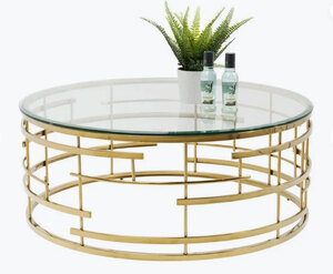 Vienna Glass & Steel Coffee Table - Ex-Display, Resprayed, Brand New Glass