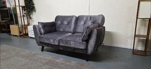 Ex-Display Very Home Paulo 2 Seater Grey Velvet Sofa
