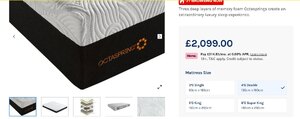 Exdisplay Octaspring Sirocco Memory Foam Mattress Double