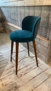 Ex-Display Bespoke Made Blue Bar Stool - 40cm Height