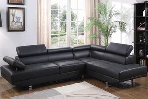 SquareBoxx Fidenza Black Right Hand Facing Corner Sofa (Ex-Display)