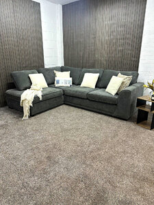 DFS Orka Grey Fabric Corner Sofa Ex-Display
