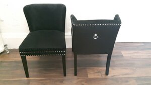 4 x Ex-Display Black Stud Faux Croc Detail Dining Chairs