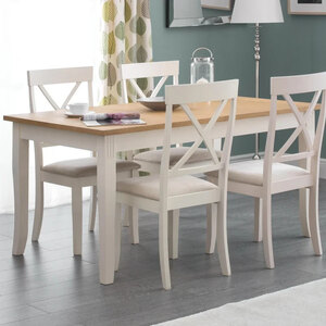 Julian Bowen Davenport Dining Table, Ivory, Ex-Display