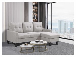 Ex-Display Celeste 3 Seater Convertible Sectional Sofa in Beige