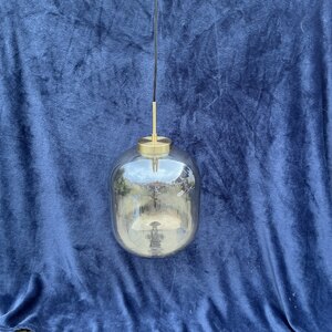 BHS Draper Glass Shade 1 Light Ceiling Pendant, Brass, Ex-Display, VGC