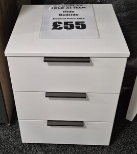 Slide 3 Drawer Bedside Table (Ex-Display)