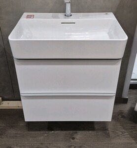 Laufen Val Basin With Space 600mm 2 Drawer Vanity Unit Set Matt White Ex-Display
