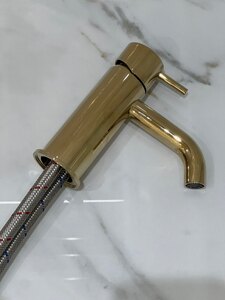 Hotbath Cobber Basin Mixer CB003 Natural Brass PVD Ex-Display