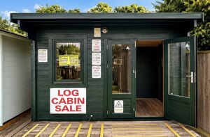 3.5M X 2.5M Untreated Interlocking Cobham Log Cabin (44mm Walls) (Ex-Display)