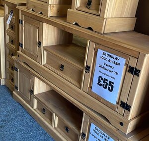Corona Widescreen TV Unit (Ex-Display) Pine Media