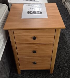 York 3 Drawer Bedside Table (Ex-Display)
