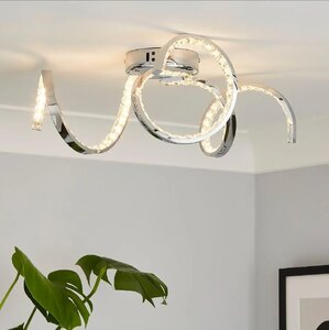 Homebase Edit Napier 3-Arm LED Semi-Flush Ceiling Light, Chrome - Ex-Display Boxed