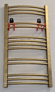 Terma Jade Towel Radiator 400 x 753mm in Brushed Brass Finish, Ex-Display
