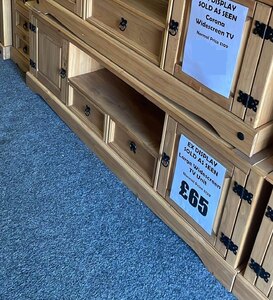 Corona Large Widescreen TV Unit, Pine, Ex-Display