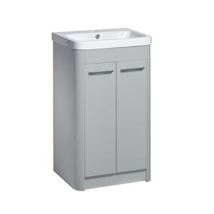 R2 Contour 500 Freestanding Vanity Unit in Light Grey Gloss - Ex-Display